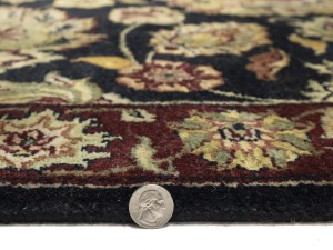 Charcoal Floral Classic 2'6X15'6 Agra Jaipur Oriental Runner Rug