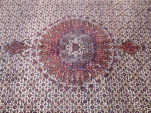 Vintage Cream Floral Classic 9X12 Mood Persian Rug