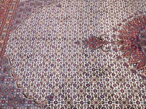 Vintage Cream Floral Classic 9X12 Mood Persian Rug