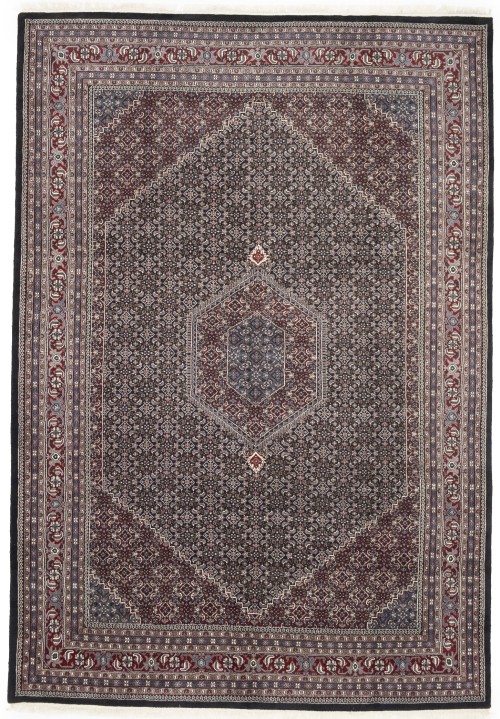 Black Floral Tribal 10X14 Indo-Bidjar Oriental Rug