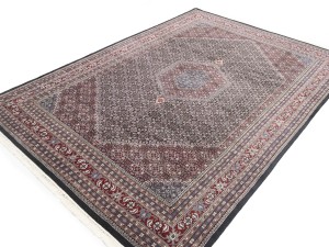 Black Floral Tribal 10X14 Indo-Bidjar Oriental Rug