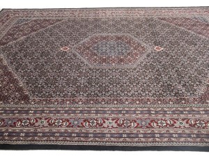 Black Floral Tribal 10X14 Indo-Bidjar Oriental Rug