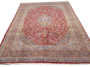 Vintage Red Traditional 10X13 Mashad Persian Rug