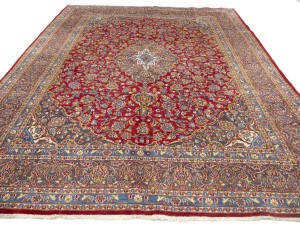 Vintage Red Traditional 10X13 Mashad Persian Rug