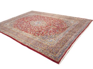 Vintage Red Traditional 10X13 Mashad Persian Rug