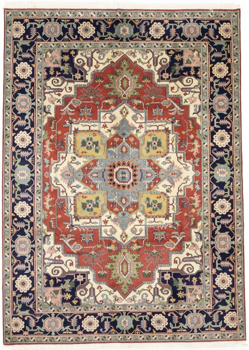 Orange-red Floral 10X14 Indo Heriz Oriental Rug