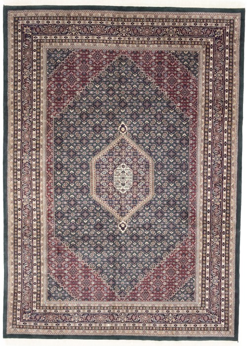 Green Floral Tribal 10X14 Indo-Bidjar Oriental Rug