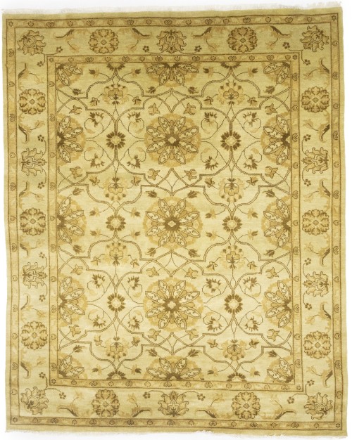 Golden Beige Floral 8X10 Oushak Oriental Rug