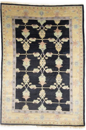 Charcoal Classic Floral 8X11 Oriental Tibetan Rug