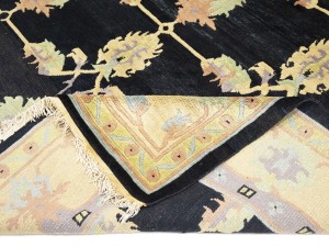 Charcoal Classic Floral 8X11 Oriental Tibetan Rug