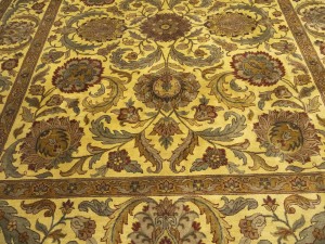 Golden Beige Floral Classic 8X10 Agra Jaipur Oriental Rug