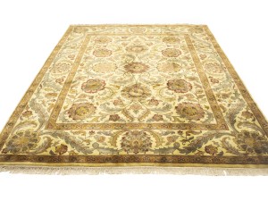Golden Beige Floral Classic 8X10 Agra Jaipur Oriental Rug