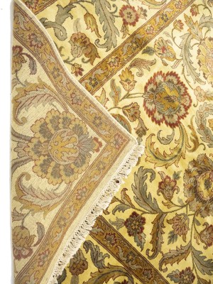Golden Beige Floral Classic 8X10 Agra Jaipur Oriental Rug