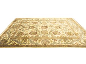 Golden Beige Floral Classic 8X10 Agra Jaipur Oriental Rug