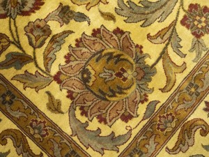 Golden Beige Floral Classic 8X10 Agra Jaipur Oriental Rug