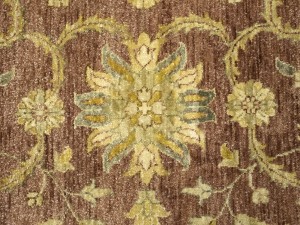 Muted Rusty Brown Floral Peshawar 8X10 Pakistan Oriental Rug