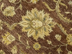 Muted Rusty Brown Floral Peshawar 8X10 Pakistan Oriental Rug