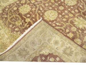 Muted Rusty Brown Floral Peshawar 8X10 Pakistan Oriental Rug