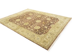 Muted Rusty Brown Floral Peshawar 8X10 Pakistan Oriental Rug