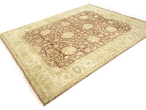 Muted Rusty Brown Floral Peshawar 8X10 Pakistan Oriental Rug