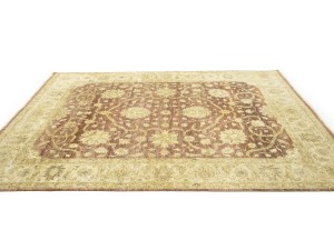 Muted Rusty Brown Floral Peshawar 8X10 Pakistan Oriental Rug