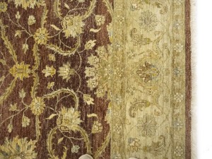 Muted Rusty Brown Floral Peshawar 8X10 Pakistan Oriental Rug