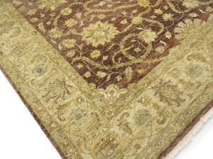 Muted Rusty Brown Floral Peshawar 8X10 Pakistan Oriental Rug