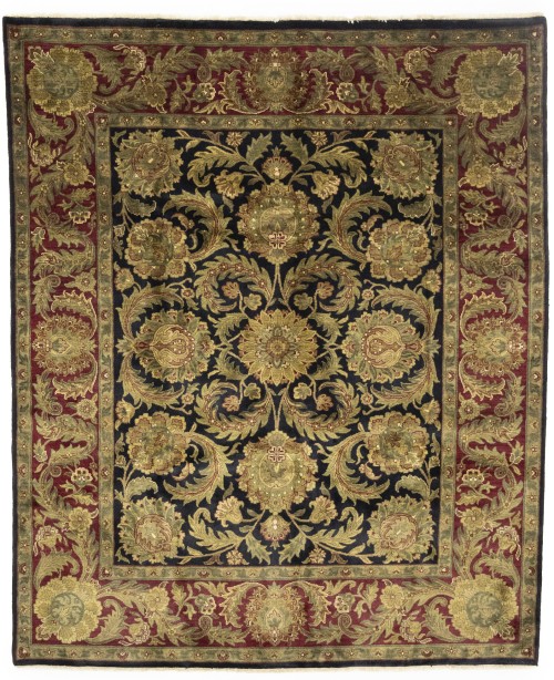 Charcoal Floral Classic 8X10 Agra Jaipur Oriental Rug