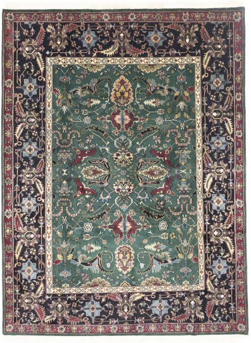 Green Floral Tribal 8X11 Indo-Bidjar Oriental Rug