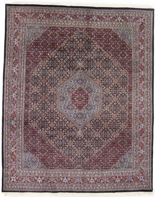 Purple-navy Floral Tribal 8X10 Indo-Bidjar Oriental Rug