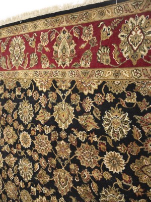 Black Floral Classic 8X10 Agra Jaipur Oriental Rug