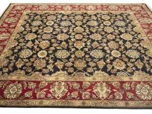 Black Floral Classic 8X10 Agra Jaipur Oriental Rug