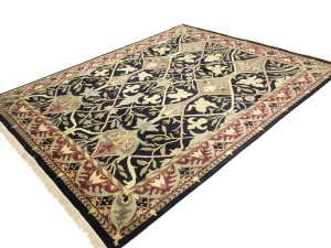 Black Floral Style 8X10 Modern Oriental Rug