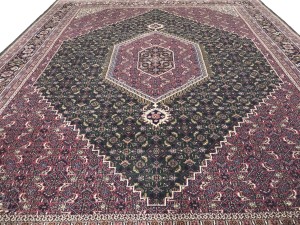 Dark Green Floral Tribal 8X10 Indo-Bidjar Oriental Rug