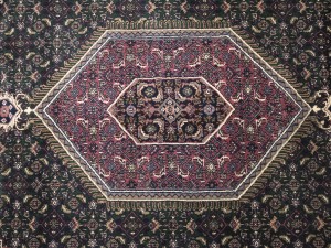 Dark Green Floral Tribal 8X10 Indo-Bidjar Oriental Rug