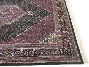 Dark Green Floral Tribal 8X10 Indo-Bidjar Oriental Rug