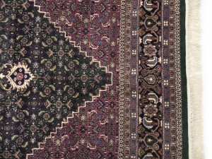 Dark Green Floral Tribal 8X10 Indo-Bidjar Oriental Rug