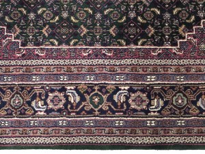 Dark Green Floral Tribal 8X10 Indo-Bidjar Oriental Rug