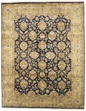 Black Floral Classic 8X10 Agra Jaipur Oriental Rug