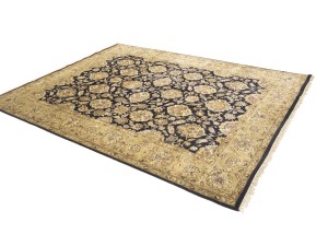 Black Floral Classic 8X10 Agra Jaipur Oriental Rug