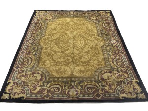 Golden Beige Classic Floral 8X10 Oriental Tibetan Rug