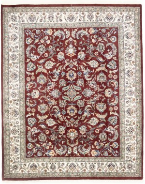 Maroon Red Floral 8X10 Indo-Kashan Oriental Rug