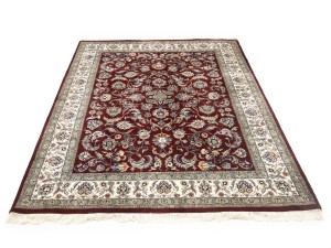 Maroon Red Floral 8X10 Indo-Kashan Oriental Rug