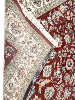 Maroon Red Floral 8X10 Indo-Kashan Oriental Rug
