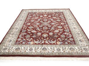 Maroon Red Floral 8X10 Indo-Kashan Oriental Rug
