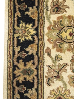 Cream Floral Classic 2'7X12 Agra Jaipur Oriental Runner Rug