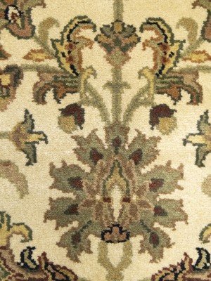 Cream Floral Classic 2'7X12 Agra Jaipur Oriental Runner Rug
