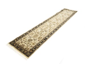 Cream Floral Classic 2'7X12 Agra Jaipur Oriental Runner Rug