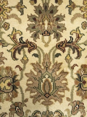 Cream Floral Classic 2'7X12 Agra Jaipur Oriental Runner Rug
