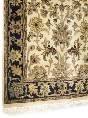 Cream Floral Classic 2'7X12 Agra Jaipur Oriental Runner Rug